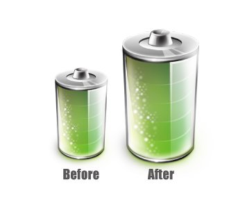 ls475w+ highly efficient 900mAh battery