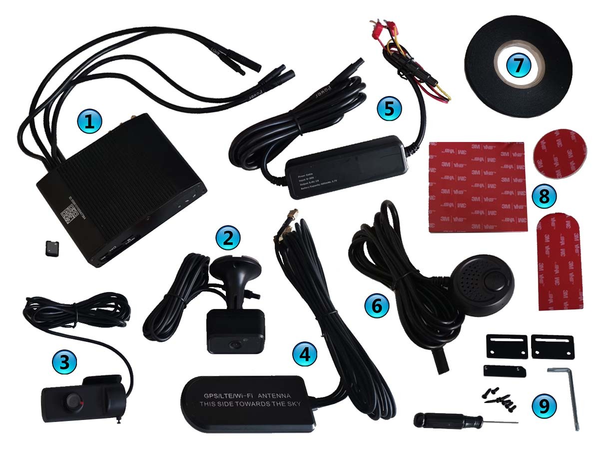 profio x5 car camera - package contents